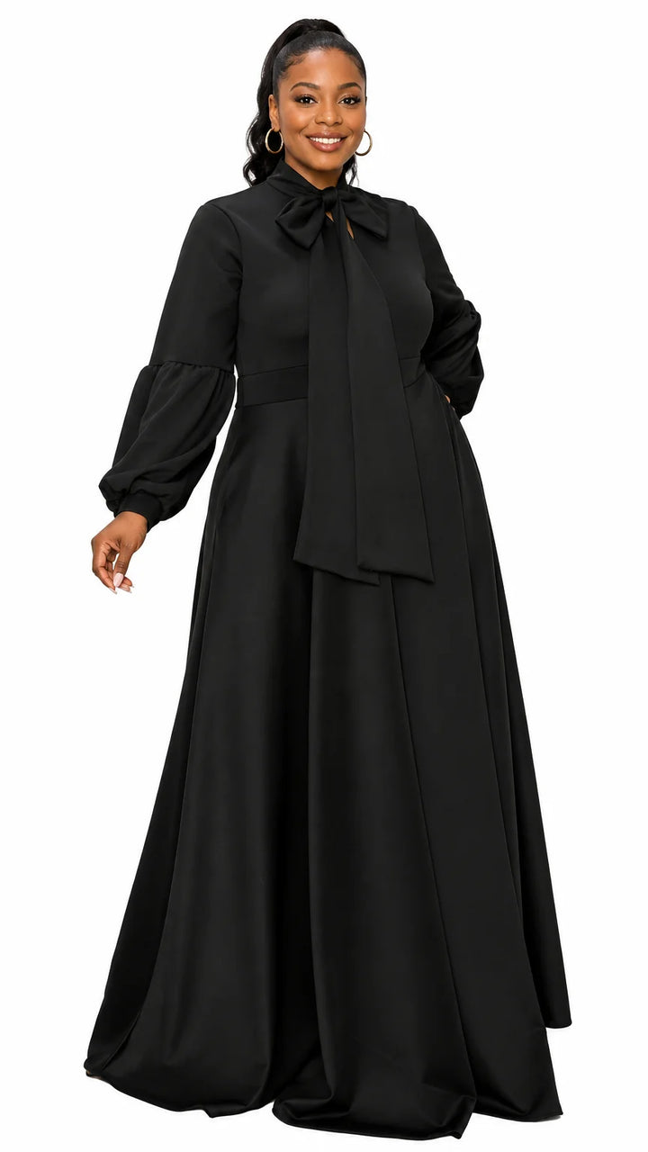 Bella Donna Dress with Ribbon and Bishop Sleeves