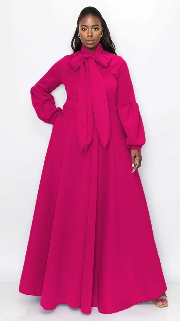 Bella Donna Dress with Ribbon and Bishop Sleeves
