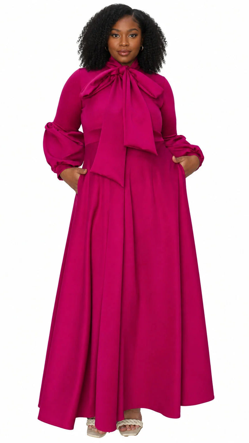 Bella Donna Dress with Ribbon and Bishop Sleeves