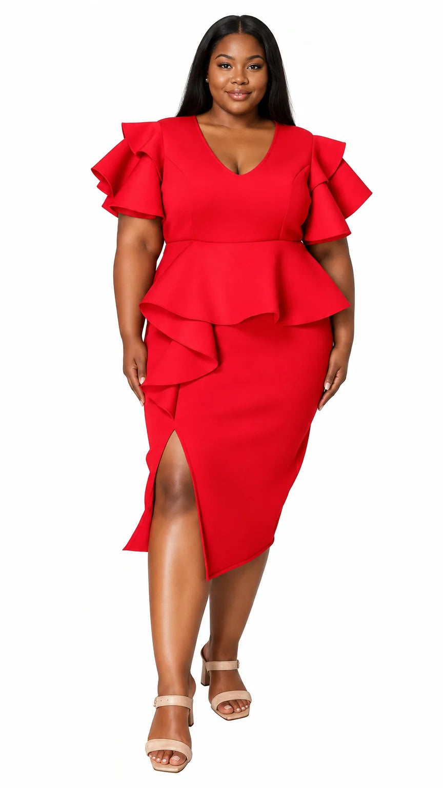 Kira Neoprene Peplum Dress