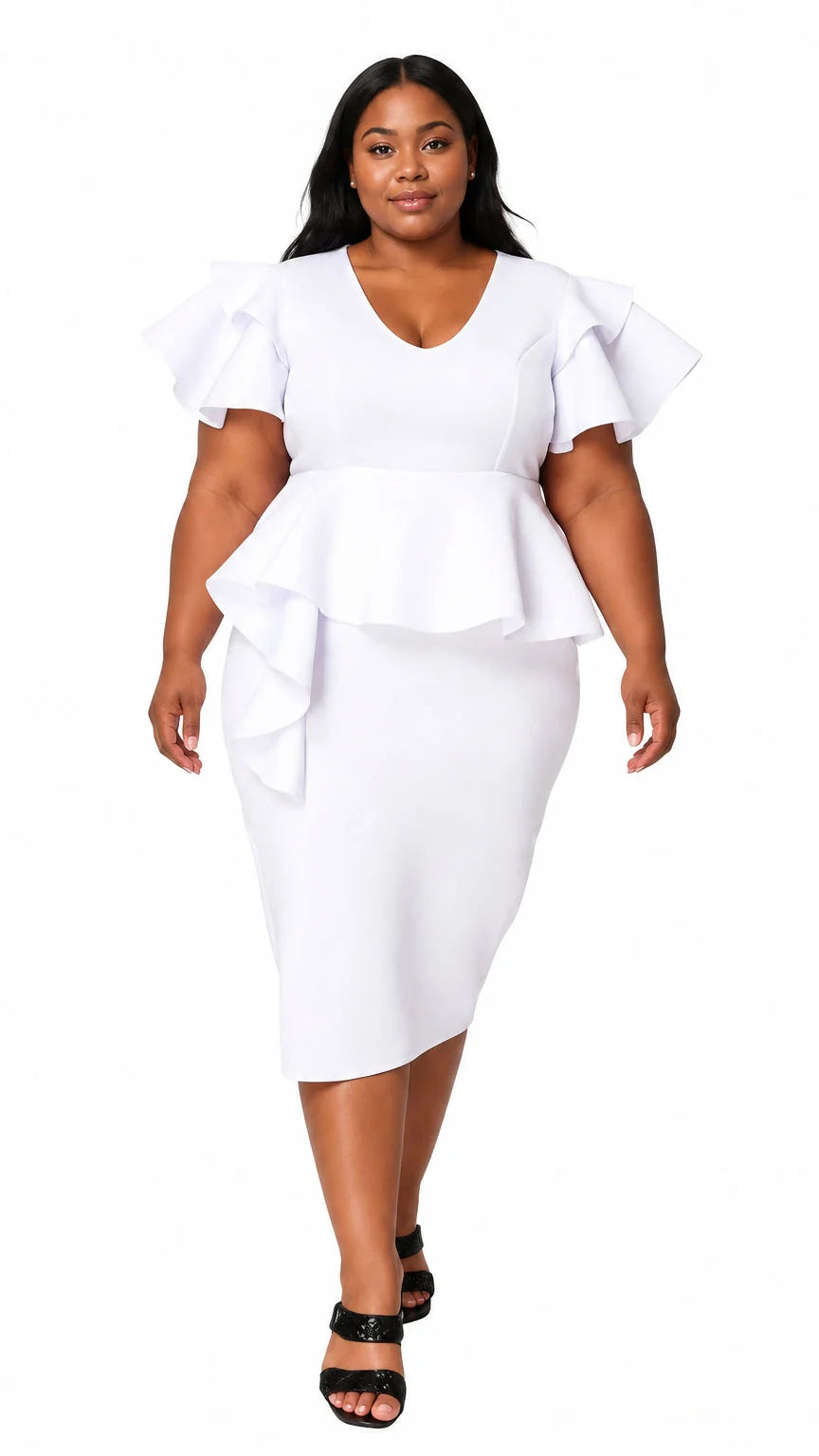 Kira Neoprene Peplum Dress