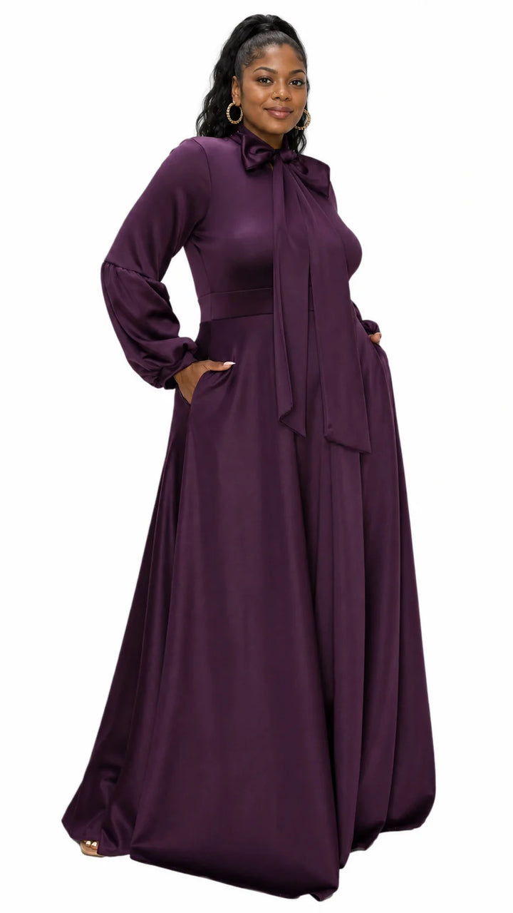 Bella Donna Dress with Ribbon and Bishop Sleeves