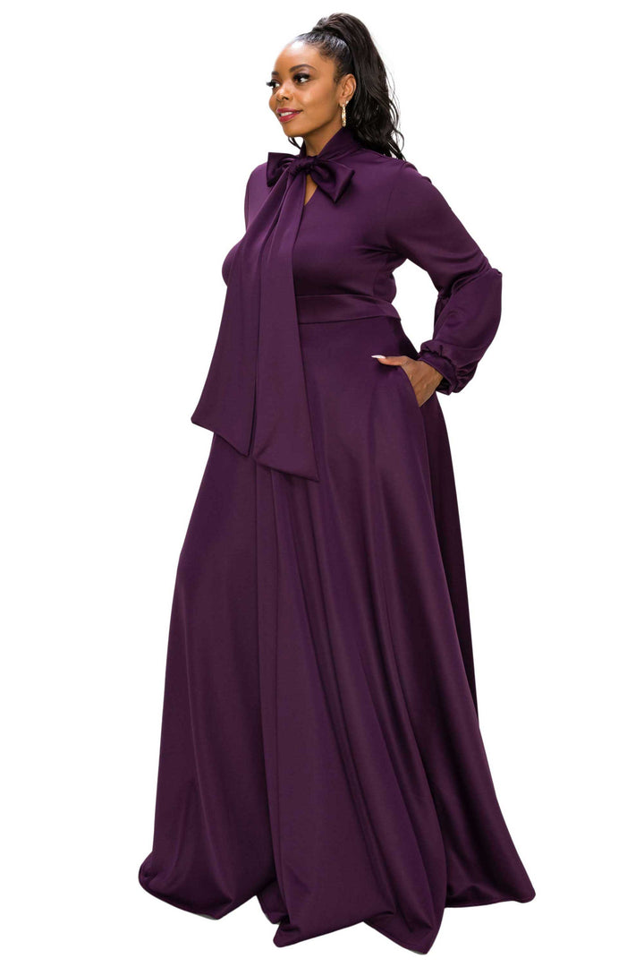 Bella Donna Dress with Ribbon and Bishop Sleeves