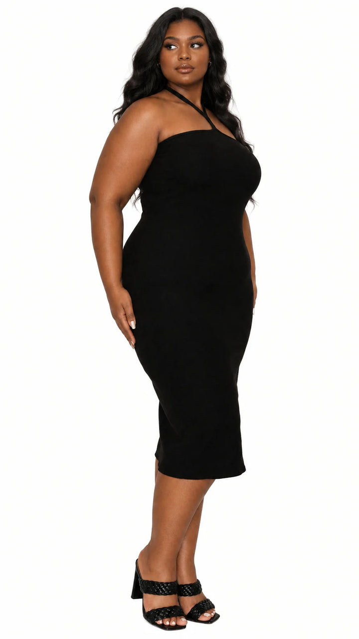 Sienna Tie Neck Rib Dress