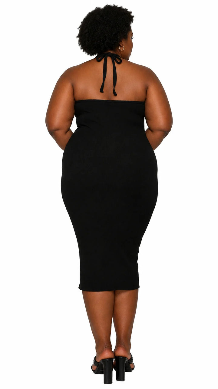 Sienna Tie Neck Rib Dress