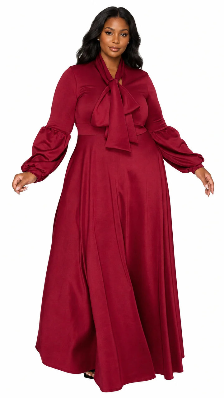 Bella Donna Dress with Ribbon and Bishop Sleeves