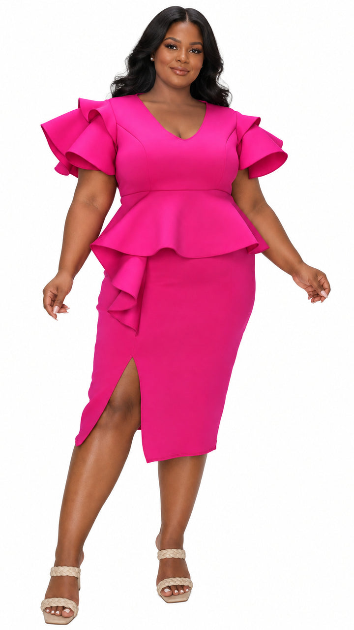 Kira Neoprene Peplum Dress