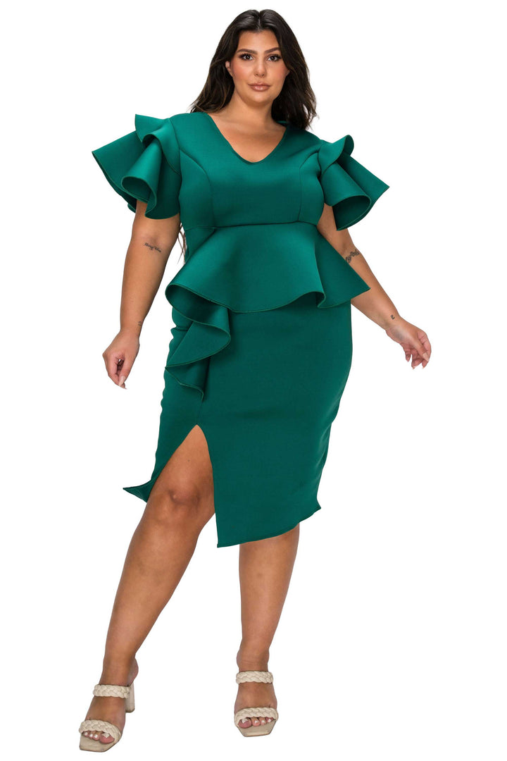Kira Neoprene Peplum Dress