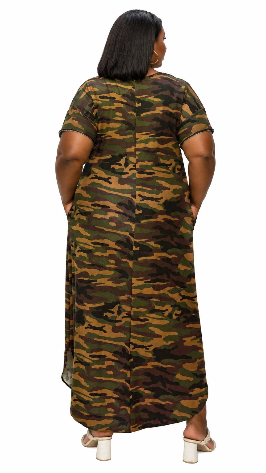 Katt Camo Pocket Maxi Dress