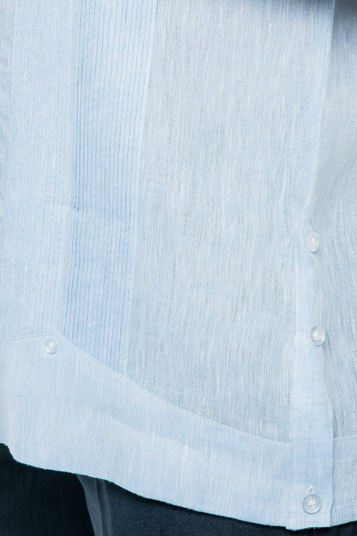 Men's Yarn Dye 100% Linen Guayabera Shirt Short Sleeve 2 Pocket Design - Especially Yours