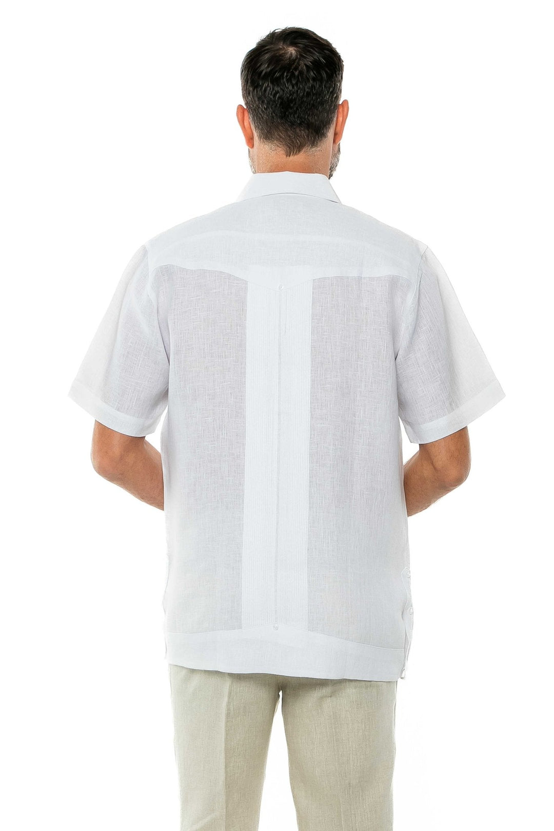 Men's Yarn Dye 100% Linen Guayabera Shirt Short Sleeve 2 Pocket Design - Especially Yours