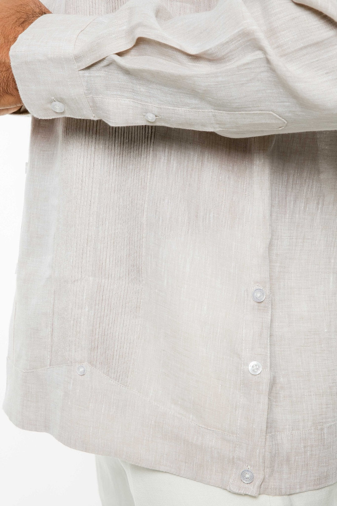 Men's 100% Linen Two - Pocket Design Guayabera Shirt Long Sleeve - Especially Yours