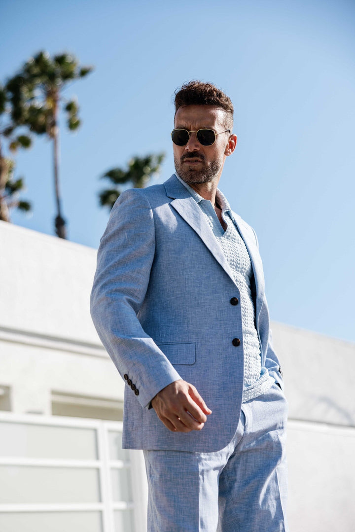 Mojito Reserve Men's Textured Linen Cotton Blend Suit - Especially Yours