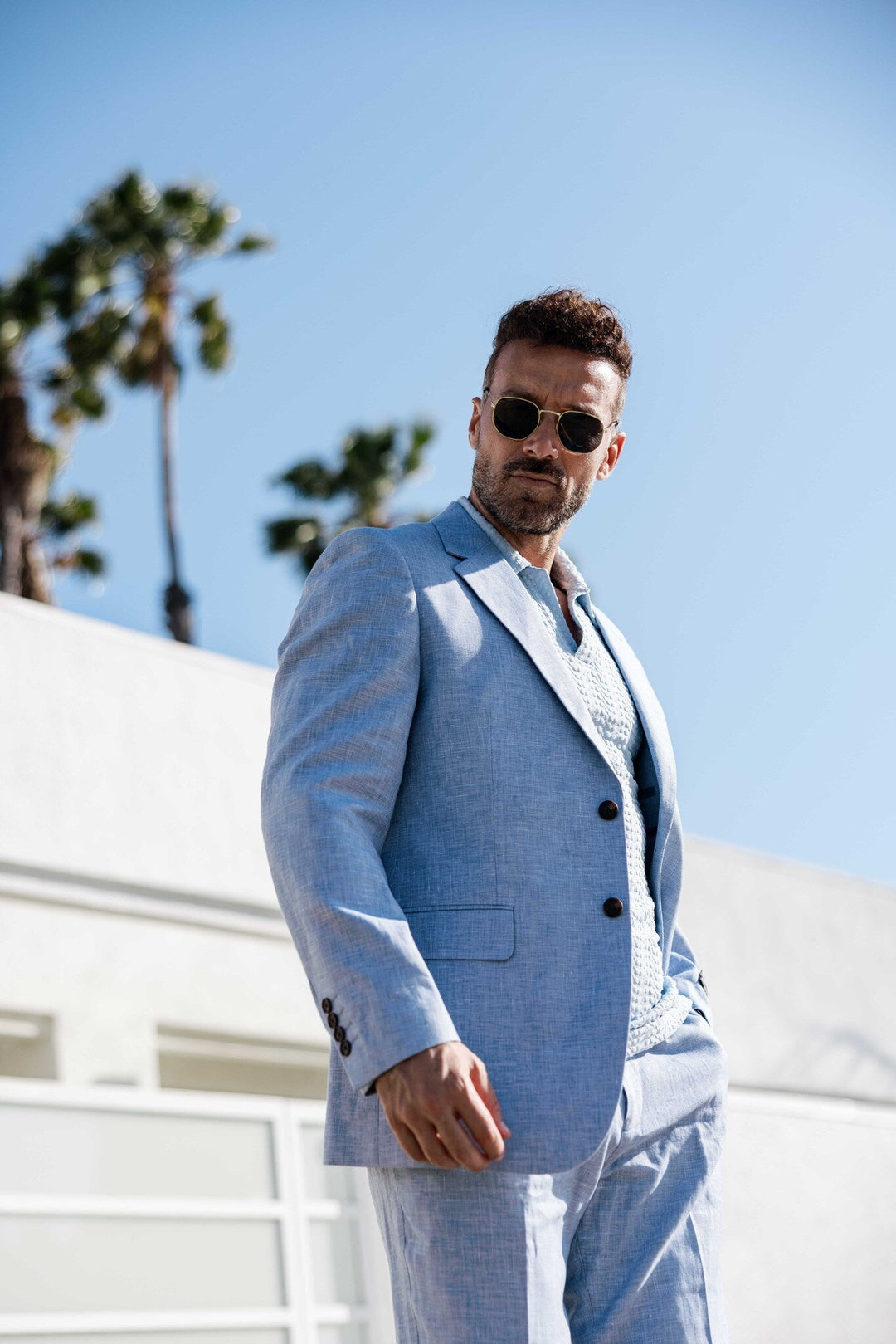 Mojito Reserve Men's Textured Linen Cotton Blend Suit - Especially Yours