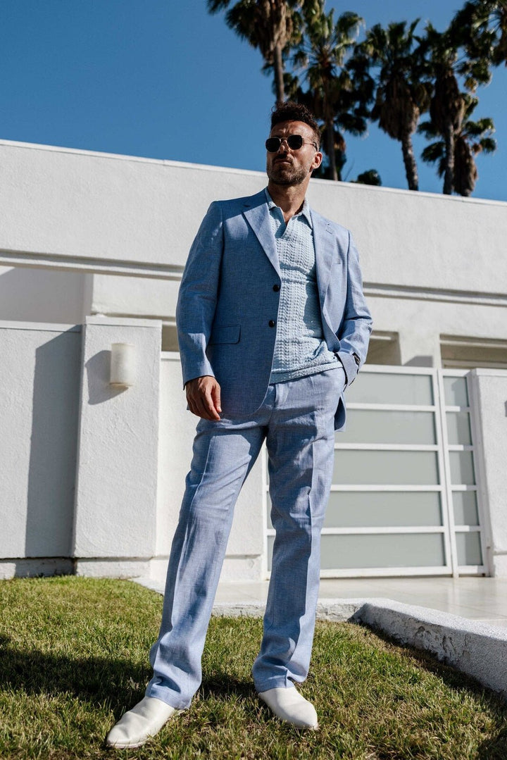 Mojito Reserve Men's Textured Linen Cotton Blend Suit - Especially Yours