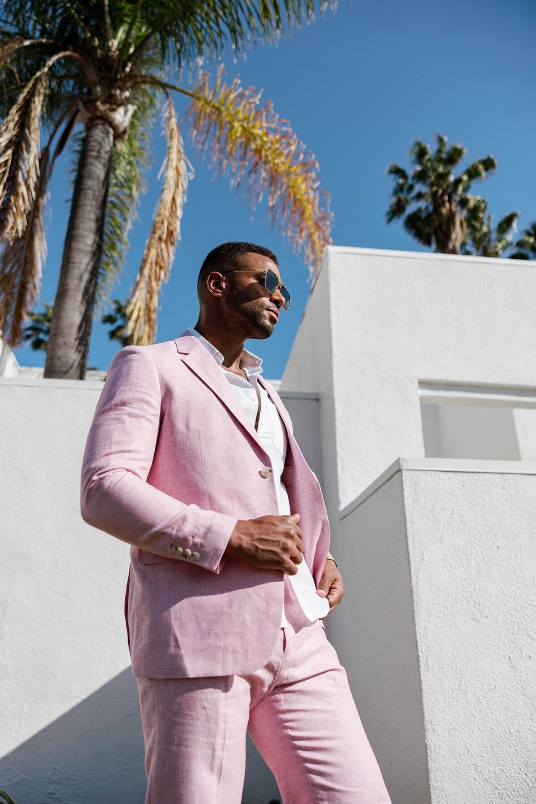 Mojito Reserve Men's Textured Linen Cotton Blend Suit - Especially Yours