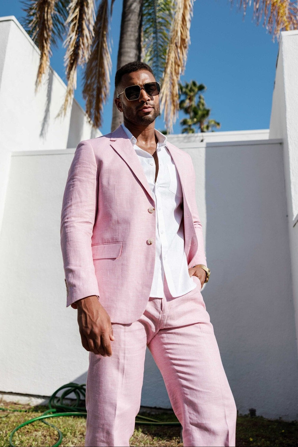 Mojito Reserve Men's Textured Linen Cotton Blend Suit - Especially Yours