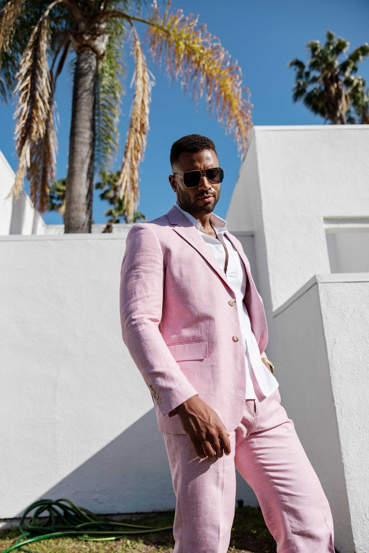 Mojito Reserve Men's Textured Linen Cotton Blend Suit - Especially Yours