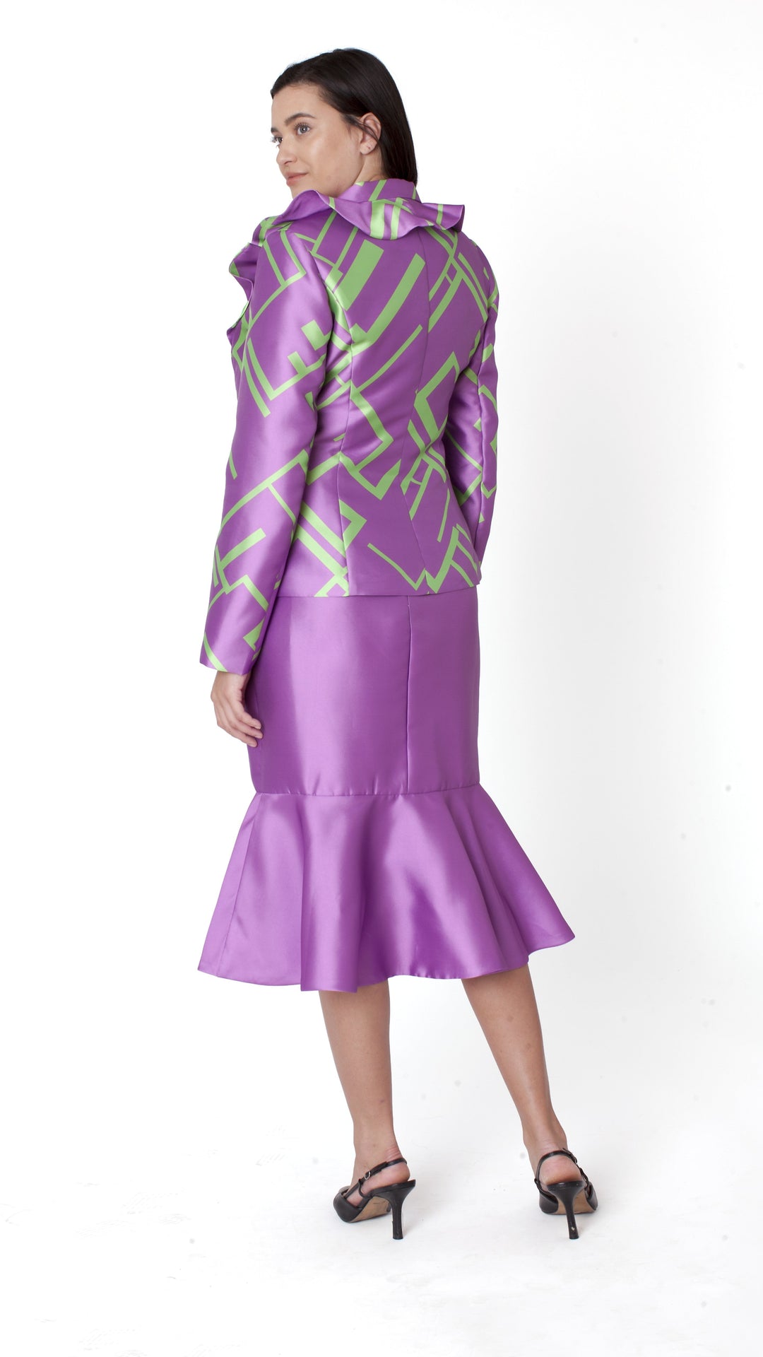 Orchid Maze Jacket & Mermaid Skirt Suit - 41075