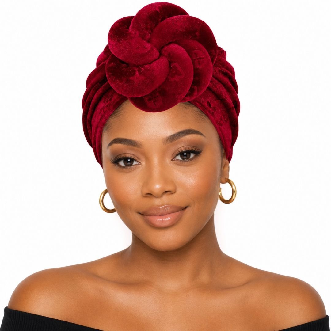 Sculpted Floral Knot Accent Turban Hair Wrap - Especially Yours
