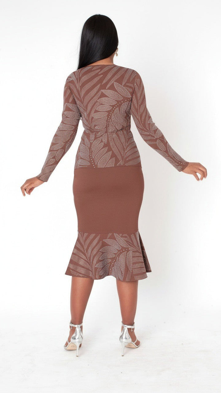Rhinestone Knit Jacket & Mermaid Skirt Set - 5396