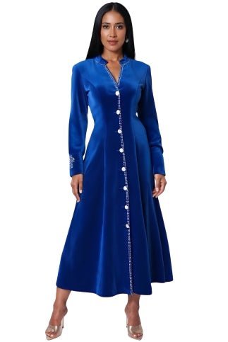 Plus Size Velvet Church Robe with Crystal Trim -41031W - Especially Yours