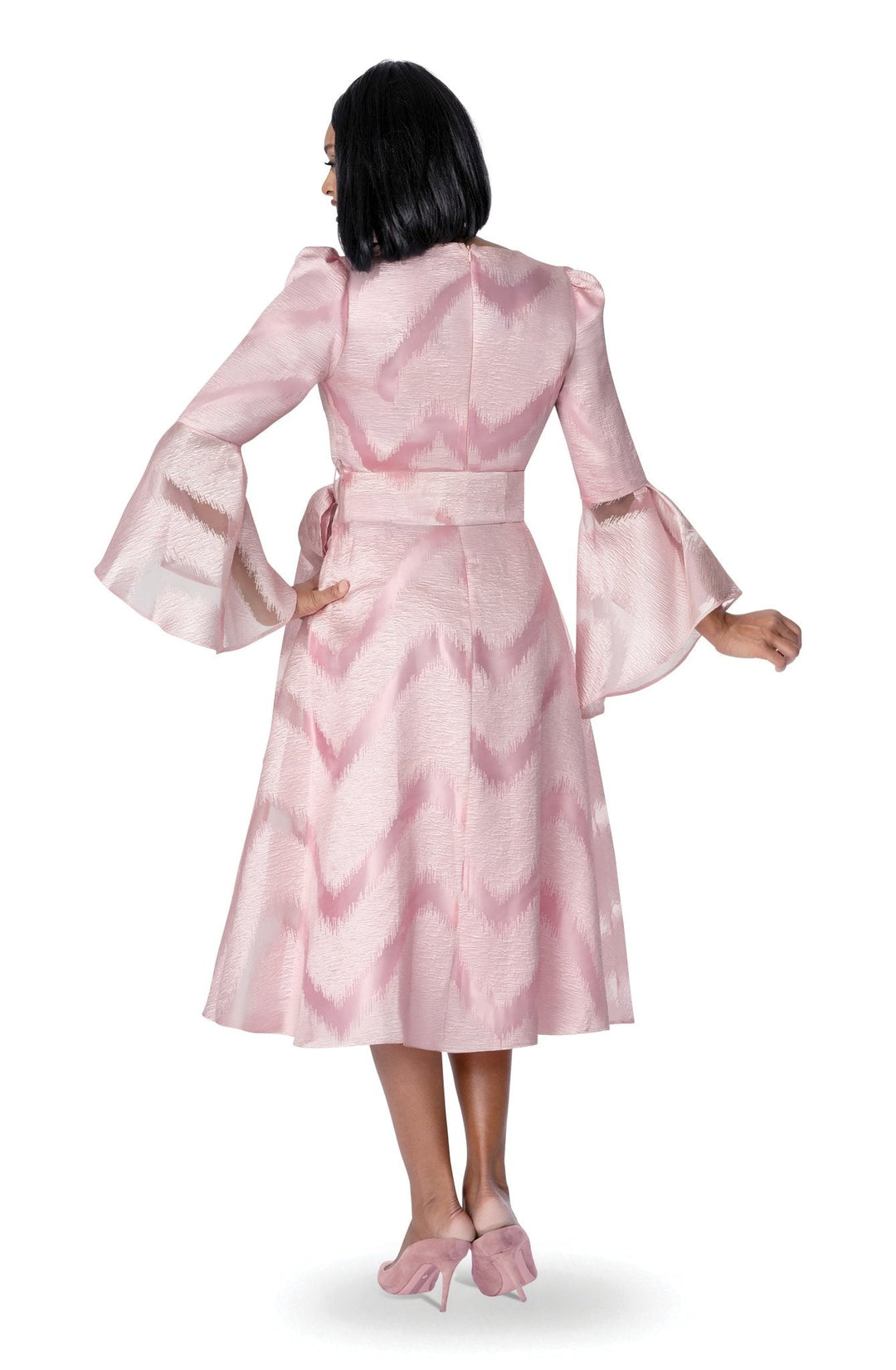 Jacquard Bell Sleeve Midi Dress by EY Boutique - Especially Yours