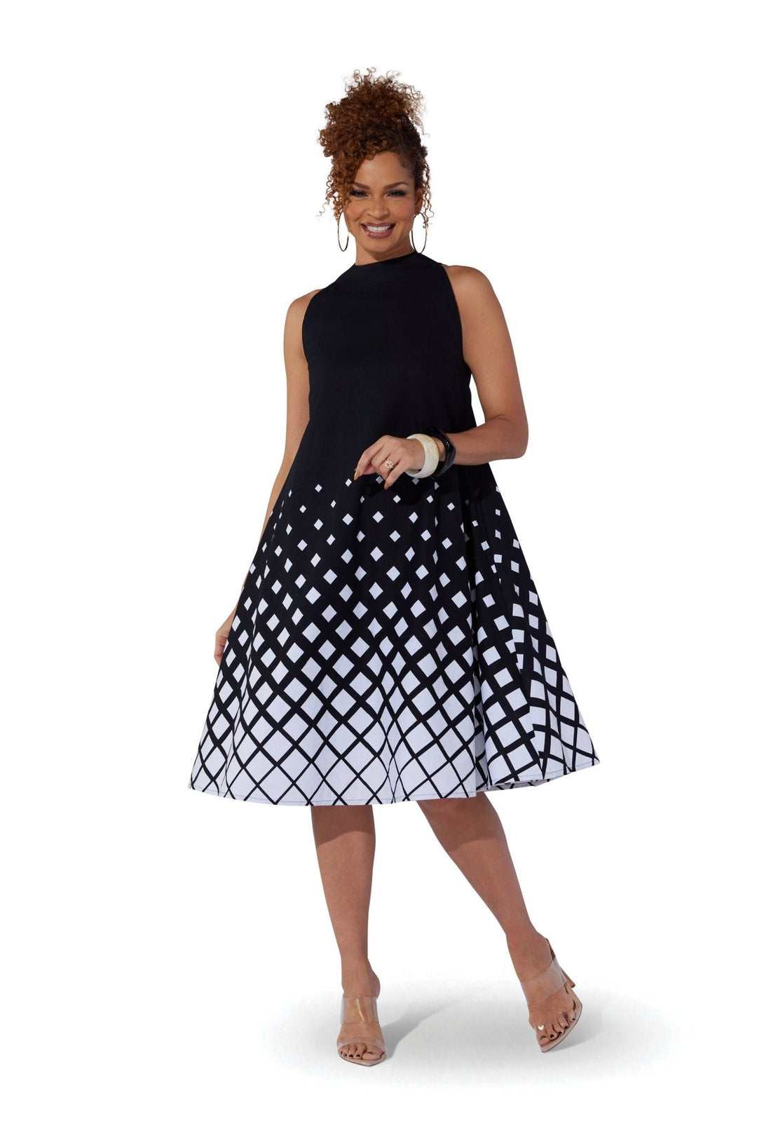 Lattice Print Swing Midi Dress by Studio EY - Especially Yours