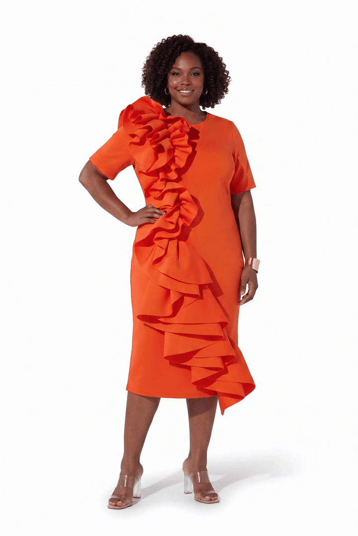 Cascading Ruffles Midi Dress by EY Boutique - Especially Yours