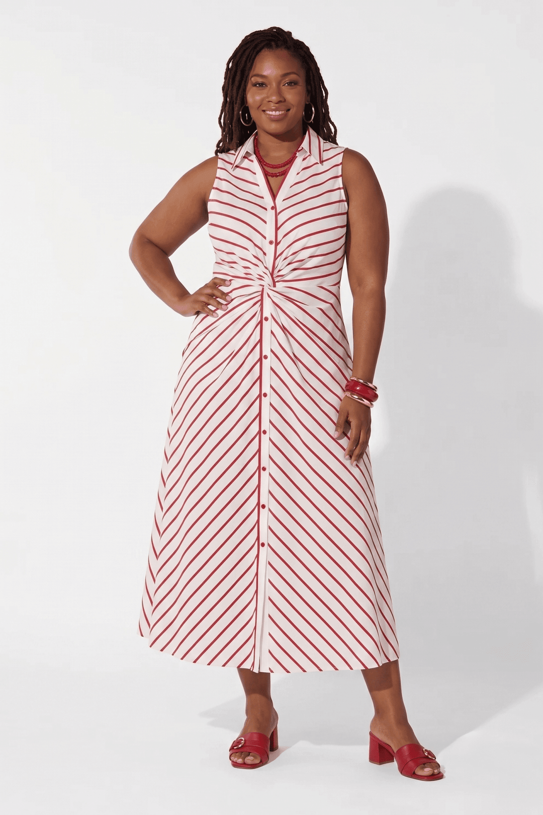 Stripe Twist Maxi Shirtdress by Studio EY - Especially Yours