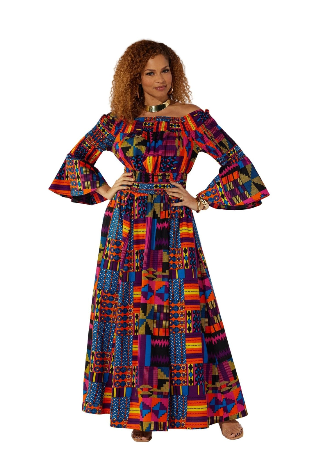 Ankara Smocked Maxi Dress by Studio EY - Especially Yours