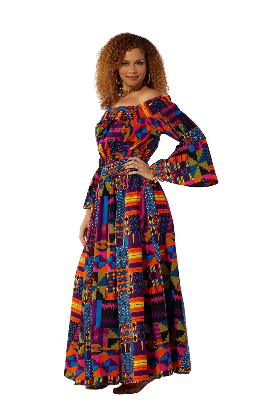Ankara Smocked Maxi Dress by Studio EY - Especially Yours
