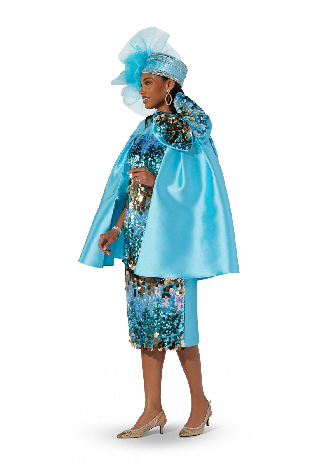 Sequin Bow Cape Dress by EY Boutique - Especially Yours