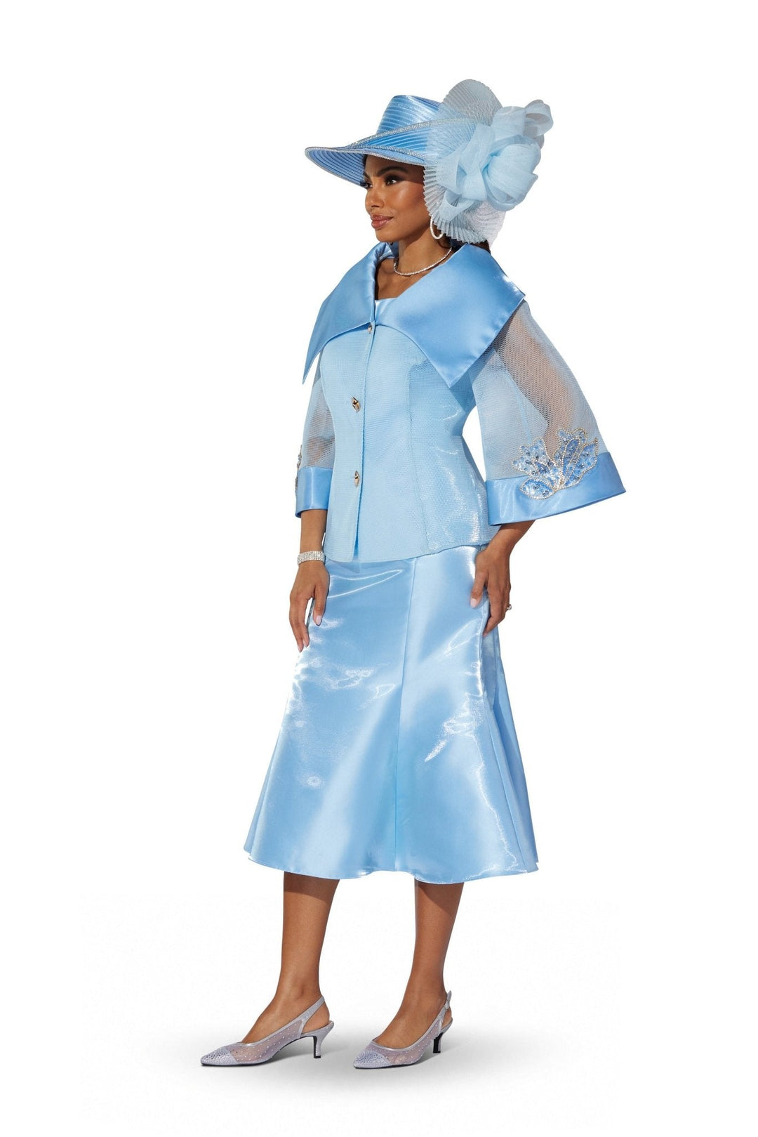 Jeweled Mesh Flounce Jacket Dress by EY Boutique - Especially Yours
