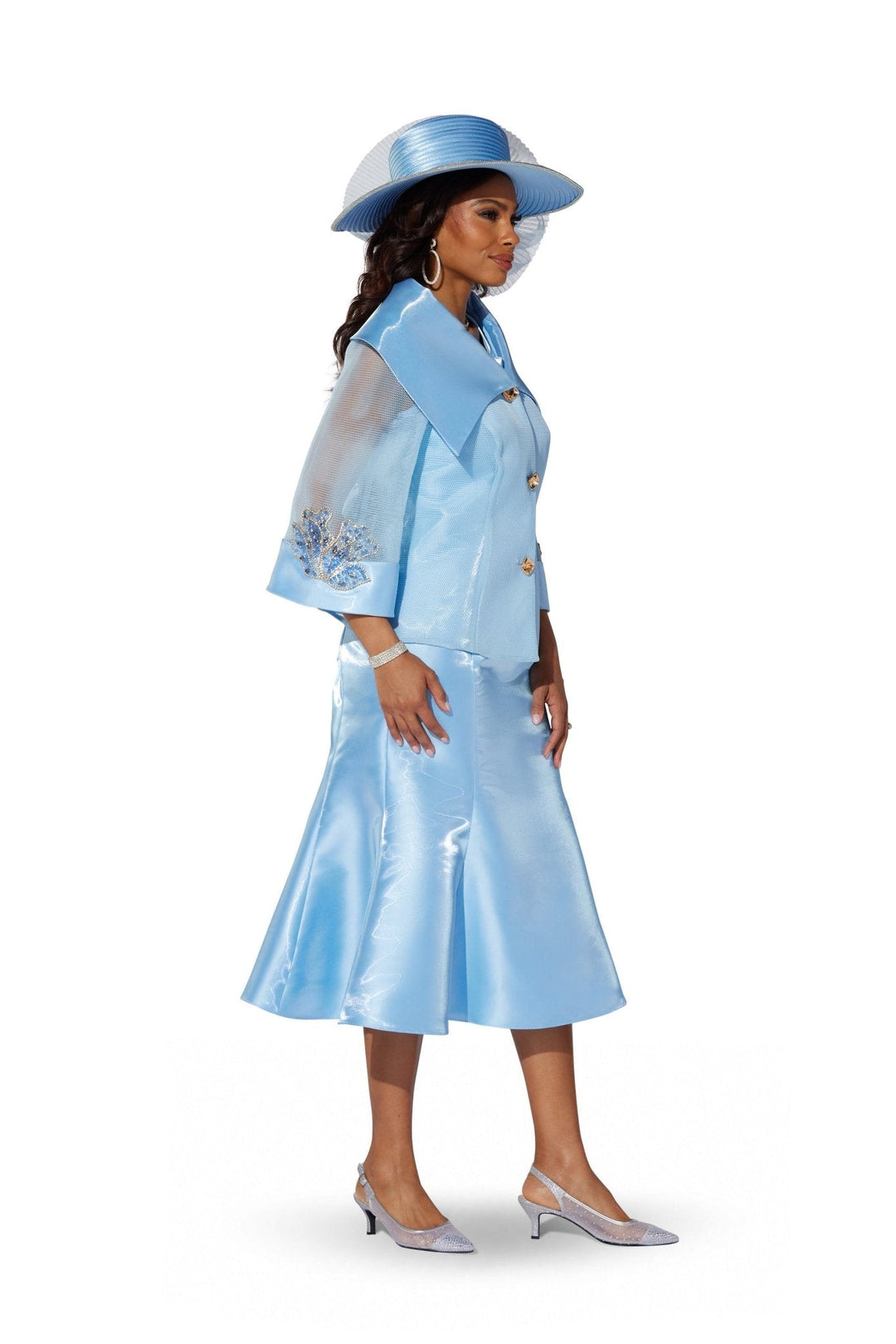 Jeweled Mesh Flounce Jacket Dress by EY Boutique - Especially Yours
