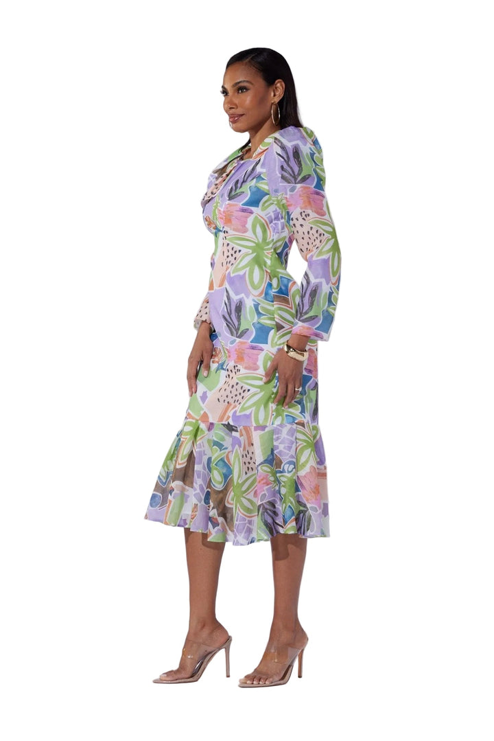 Tropical Flounce Midi Dress by EY Boutique - Especially Yours