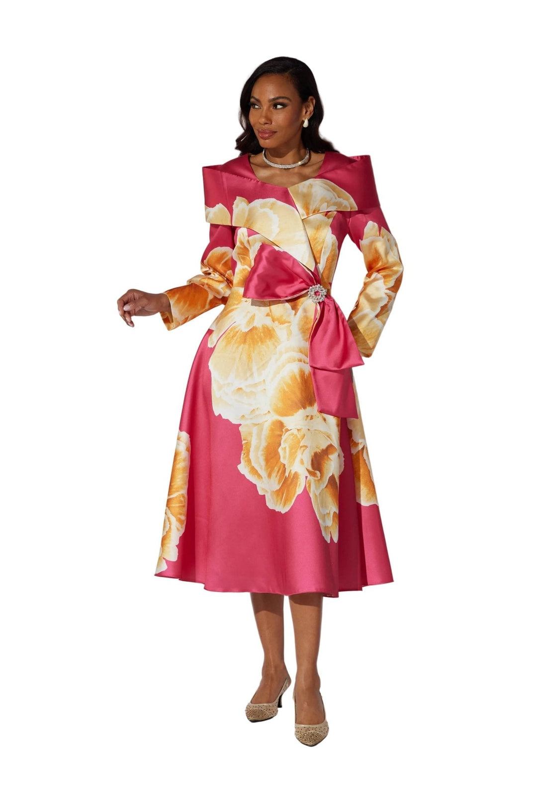 Floral Portrait Collar Midi Dress by EY Boutique - Especially Yours