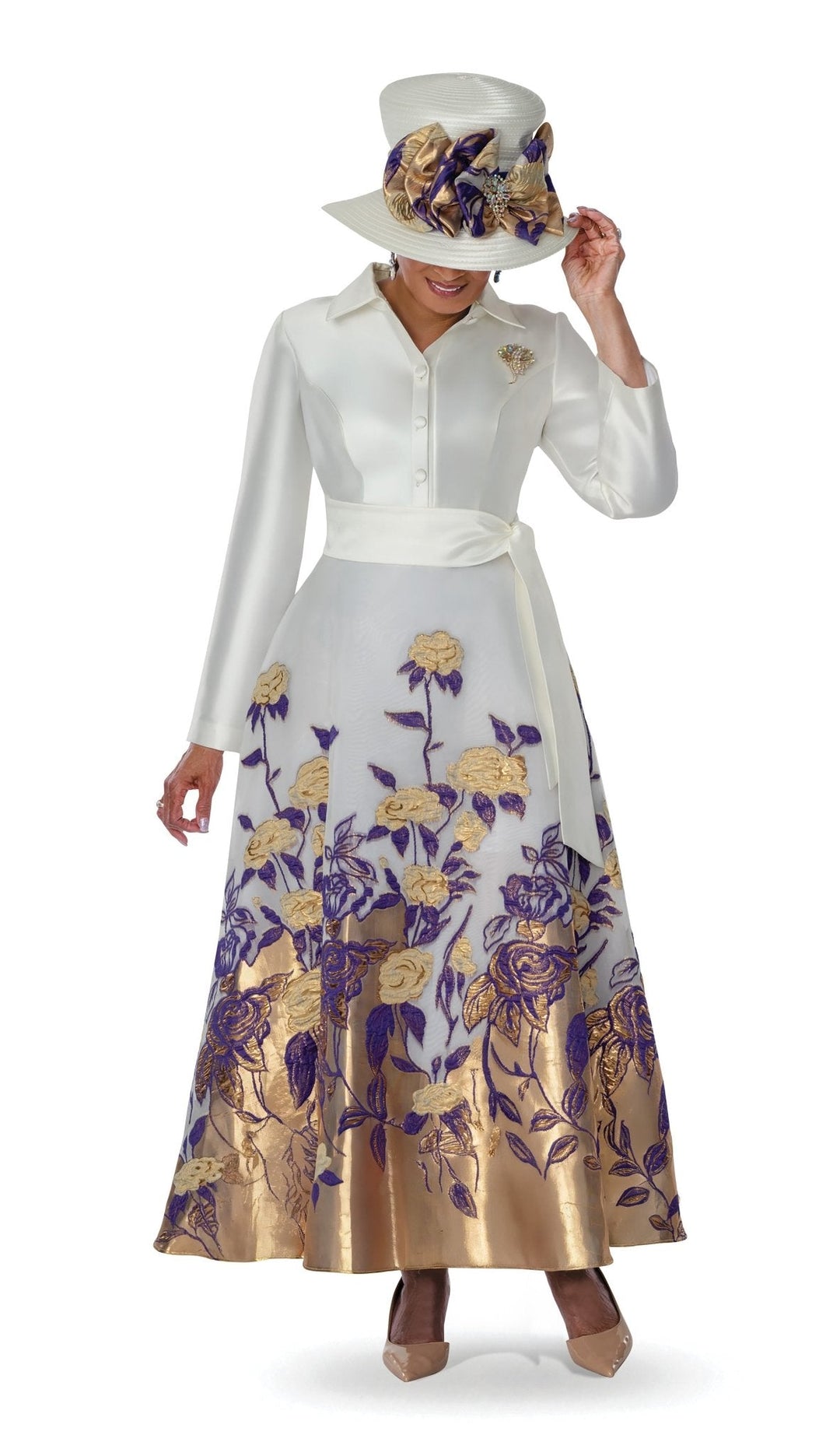 Metallic Roses Maxi Shirtdress by EY Boutique - Especially Yours