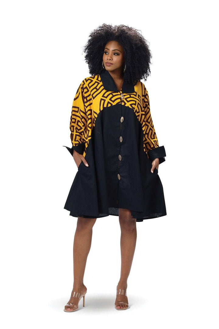 Labrynth Button-Front Midi Dress by Studio EY - Especially Yours