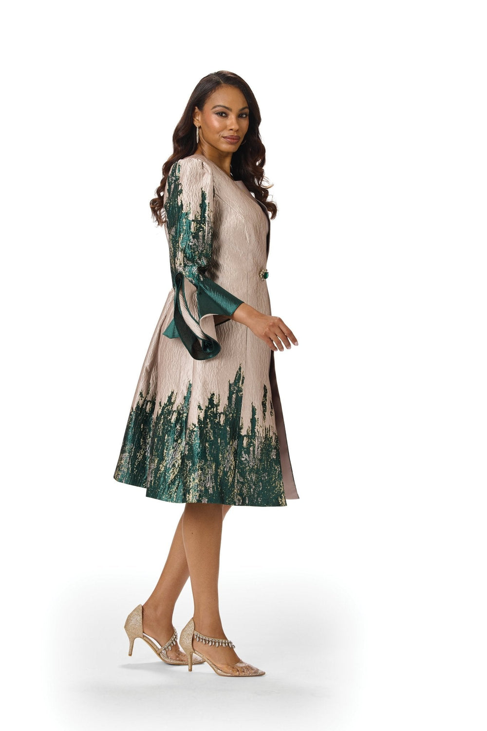 Border Print Brocade Jacket Dress by EY Boutique - Especially Yours