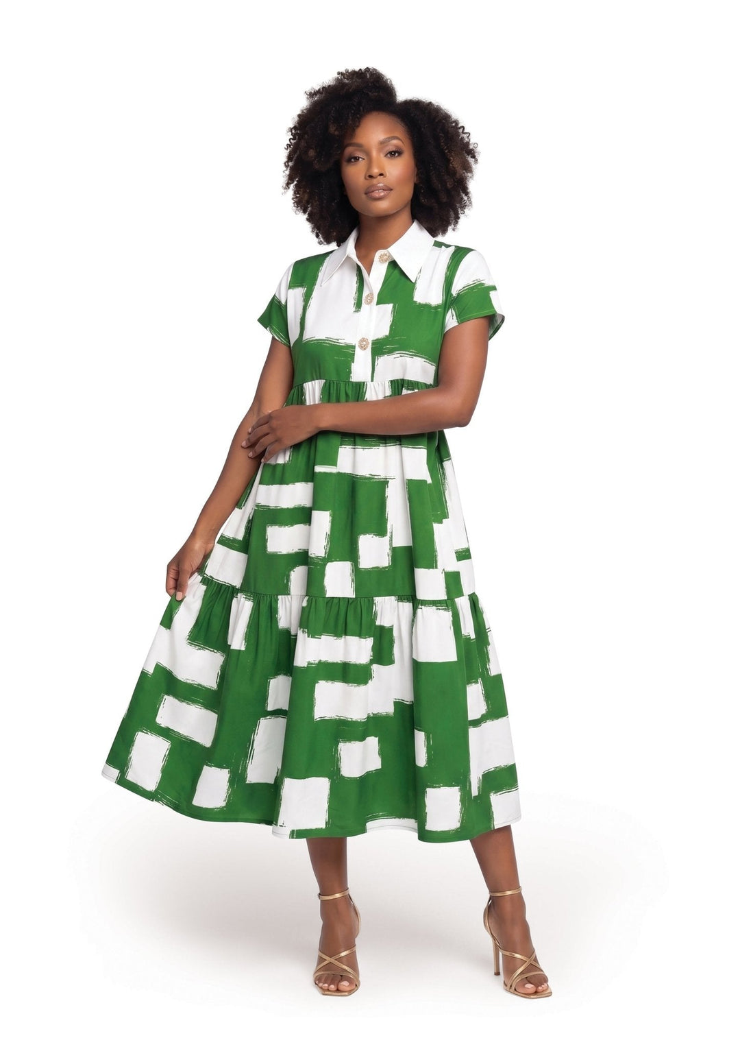 Print Tiered Maxi Shirtdress â€“ Studio EY - Especially Yours