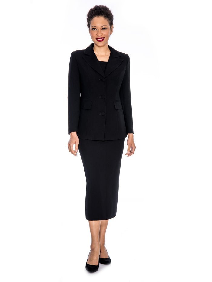 2pc Notch Collar 3-button Skirt Suit-Plus - Especially Yours