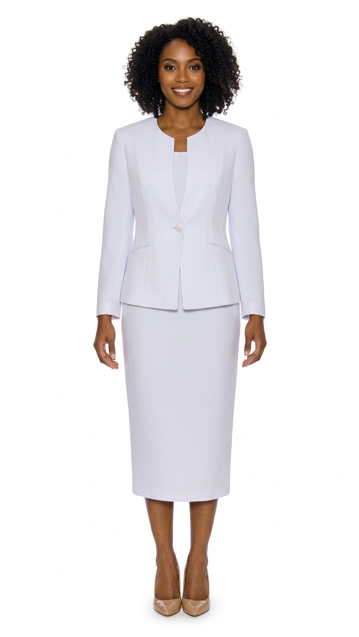 3pc Collarless 1-button Basic Suit - Plus