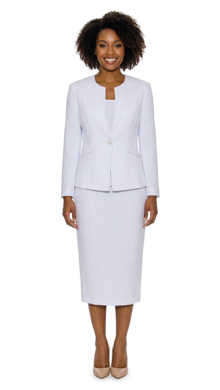 3pc Collarless 1-button Basic Suit