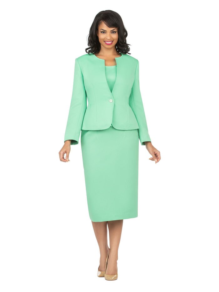 3pc Novelty Skirt Suit w/ Embellished Button - Especially Yours