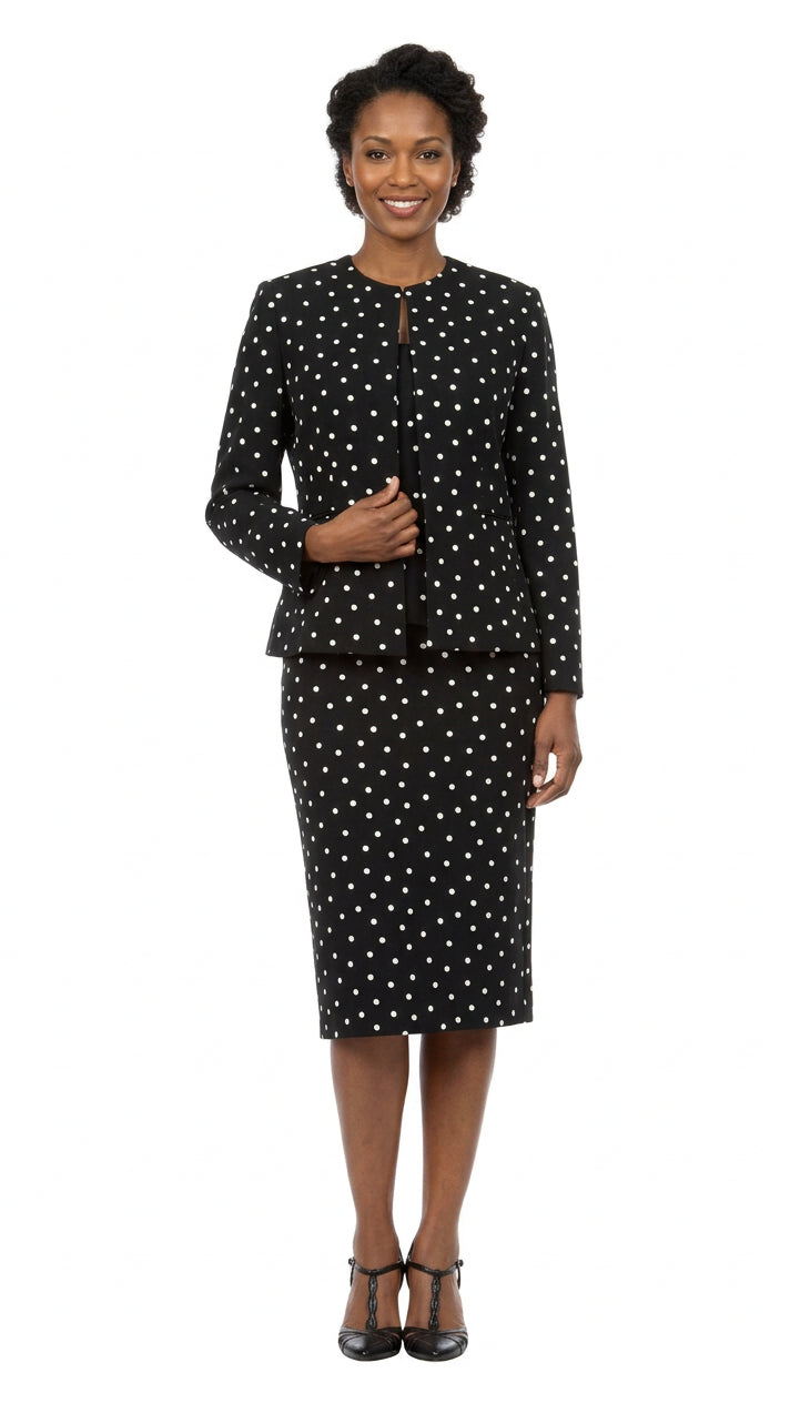 3pc Round Neck Clean Lines Skirt Suit - Plus size
