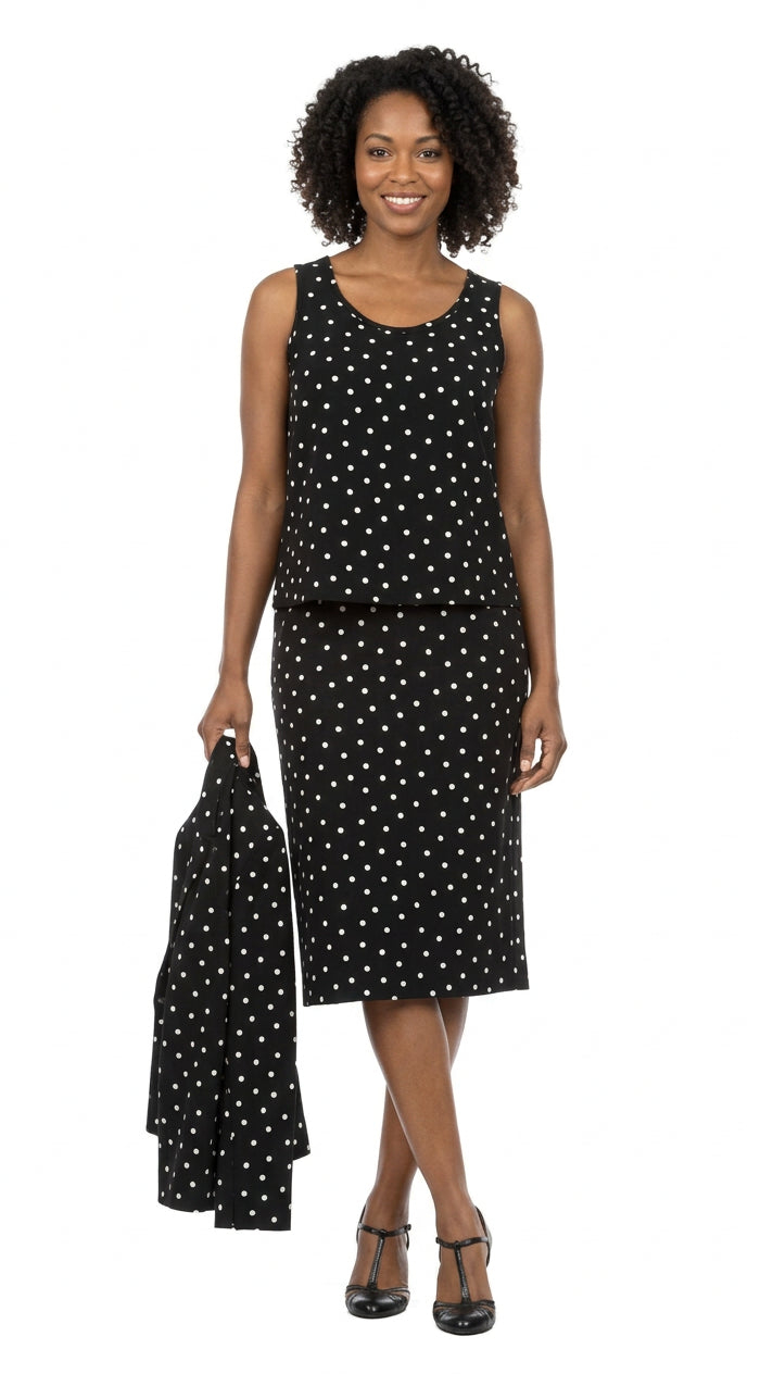 3pc Round Neck Clean Lines Skirt Suit - Plus size