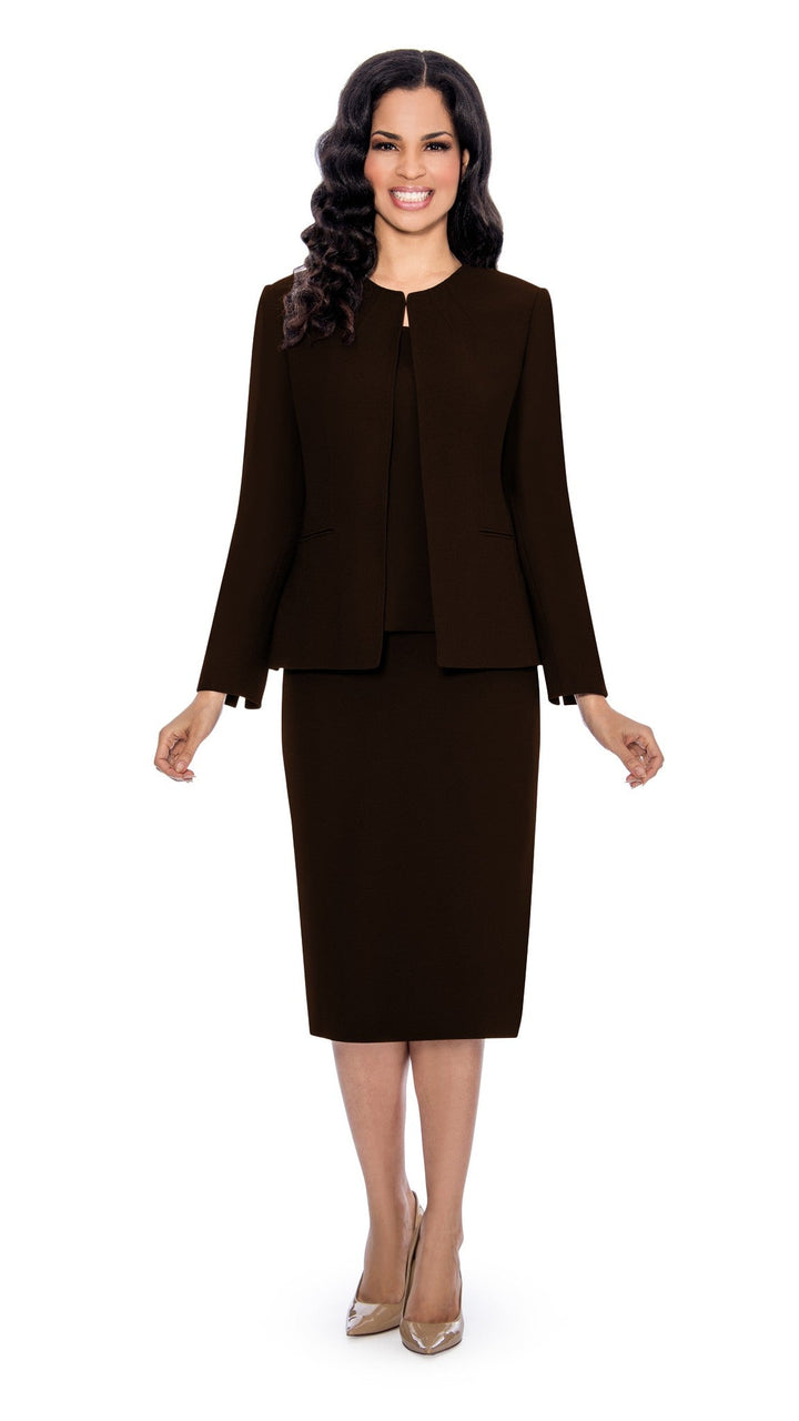 3pc Round Neck Clean Lines Skirt Suit - Plus size