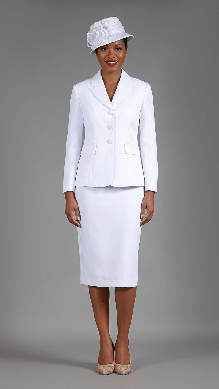 2pc Notch Layered Collar 3-Button Skt Suit-Plus