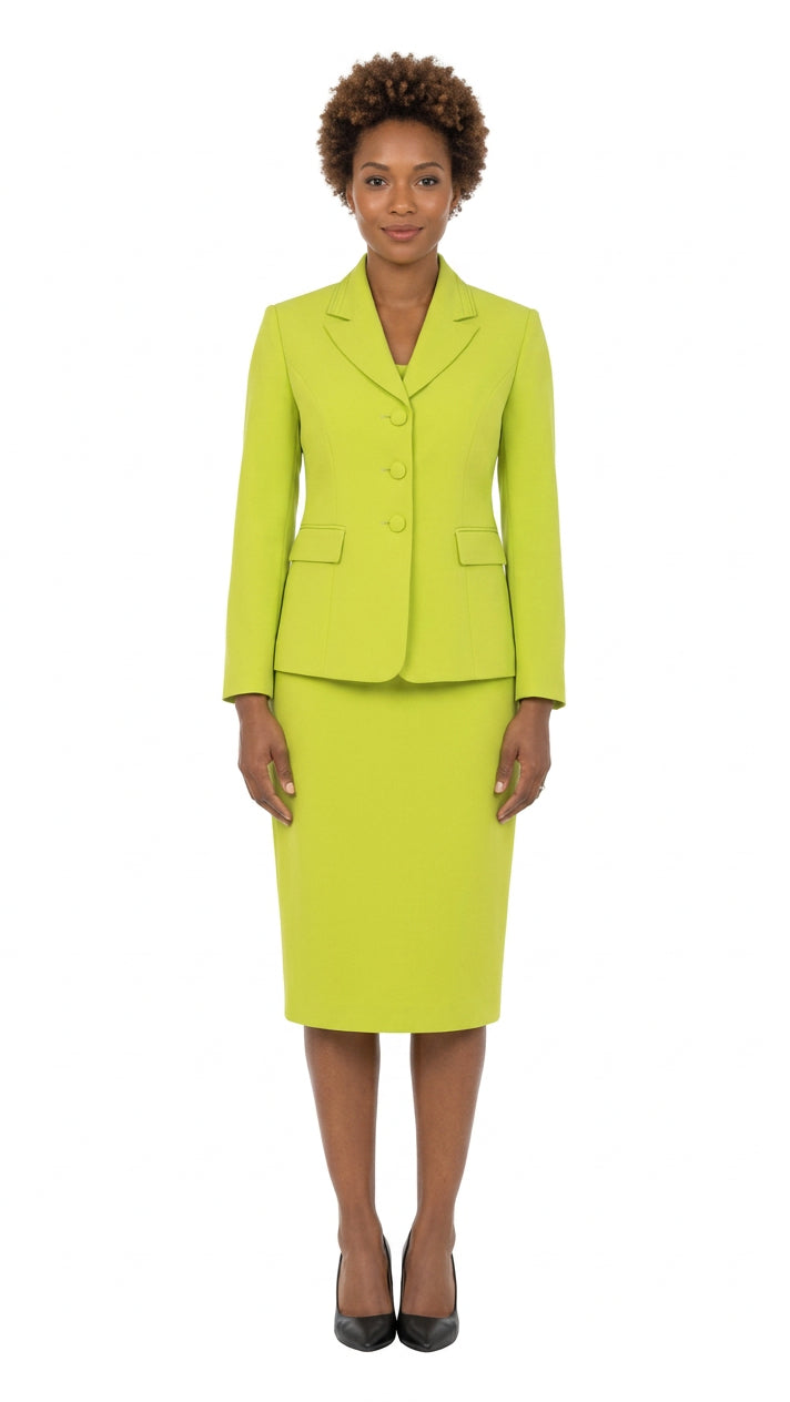 2pc Notch Layered Collar 3-Button Skt Suit